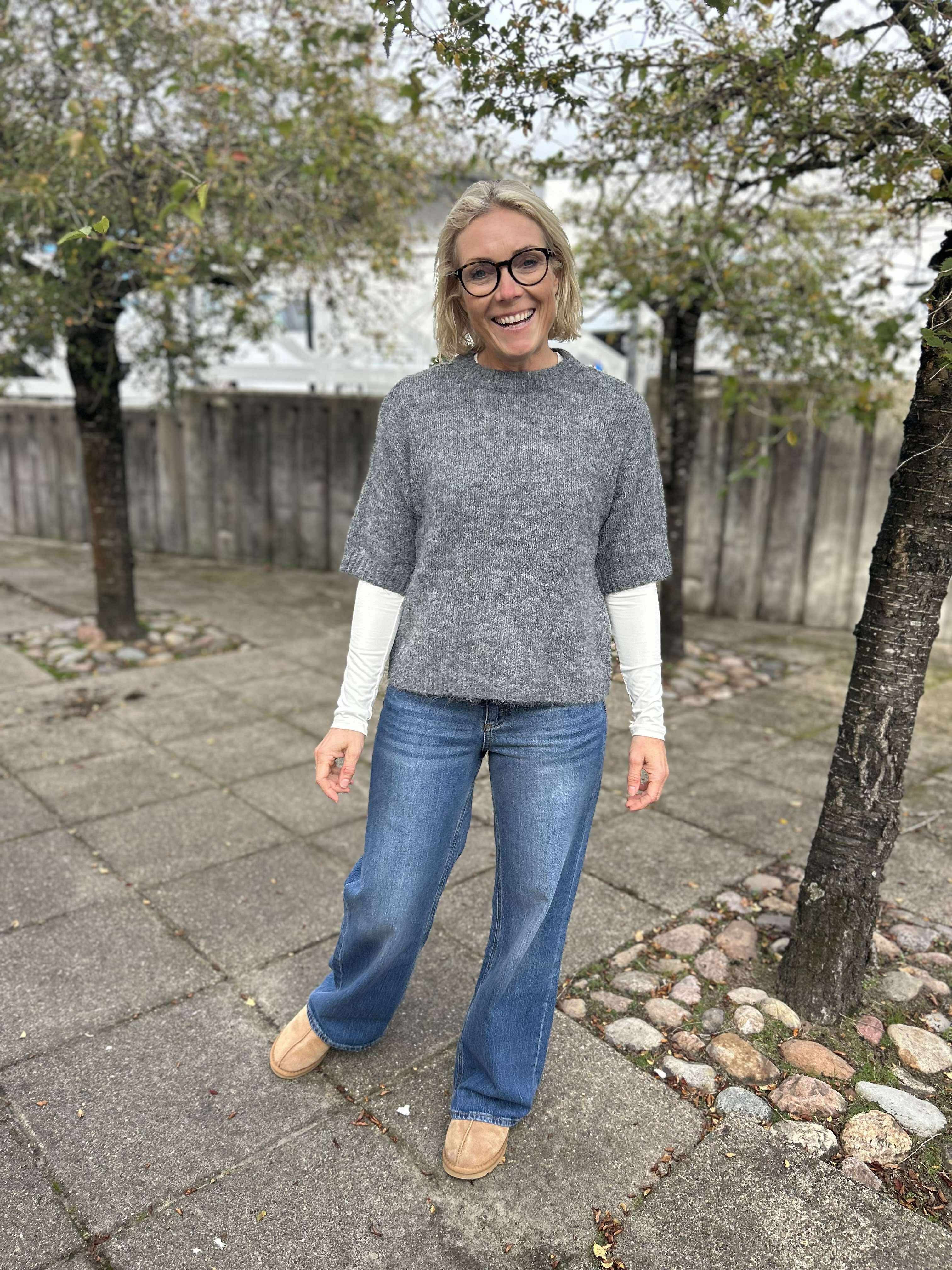 AWTESSA Knit Top - Medium Grey Melange